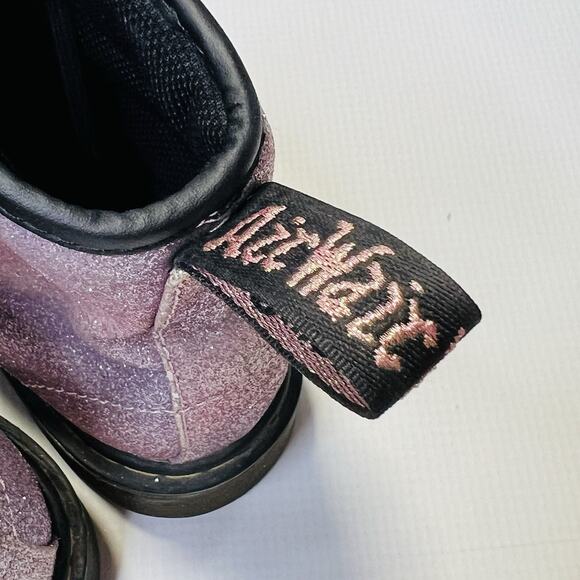 Dr Martens Delaney Glitter Combat Boots Purple Womens Sz 5 Mens Size 4 - Picture 12 of 12